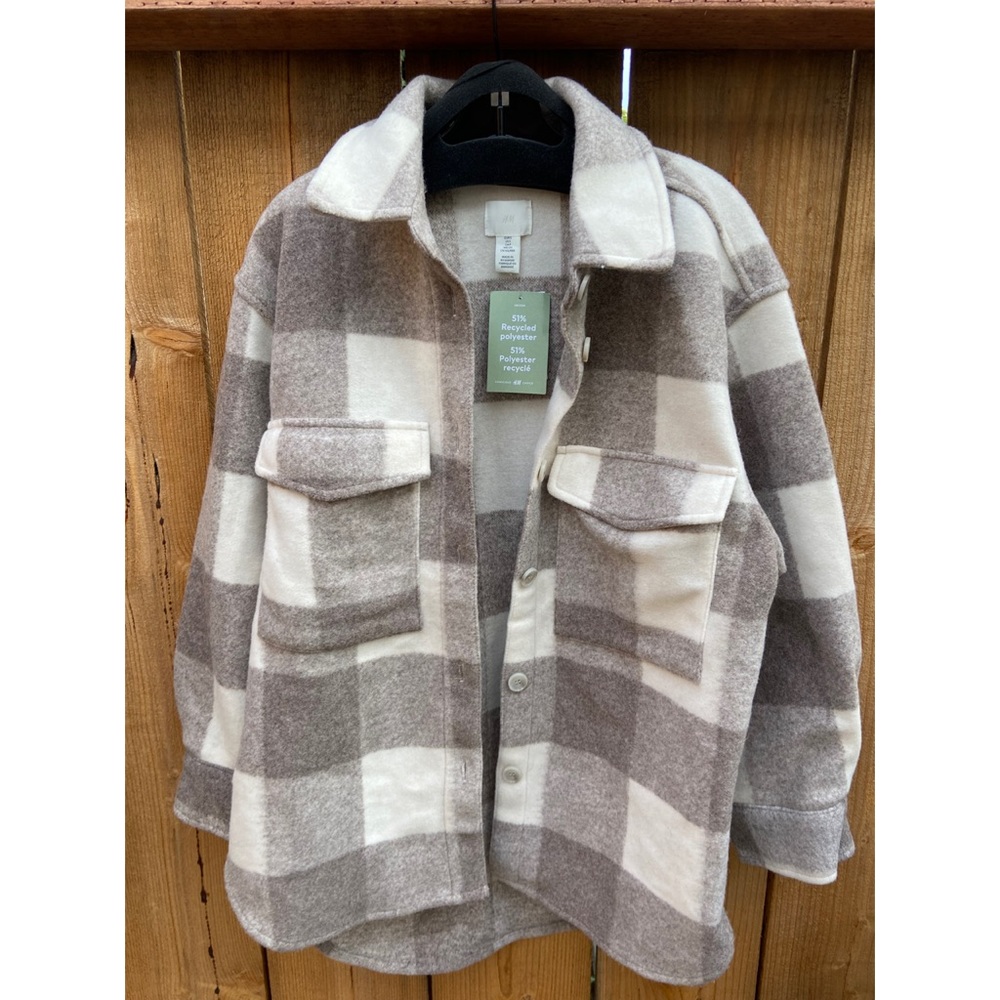 H&M Women’s Oversized Plaid Shirt Jacket